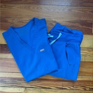 Figs Royal Blue Scrub Set